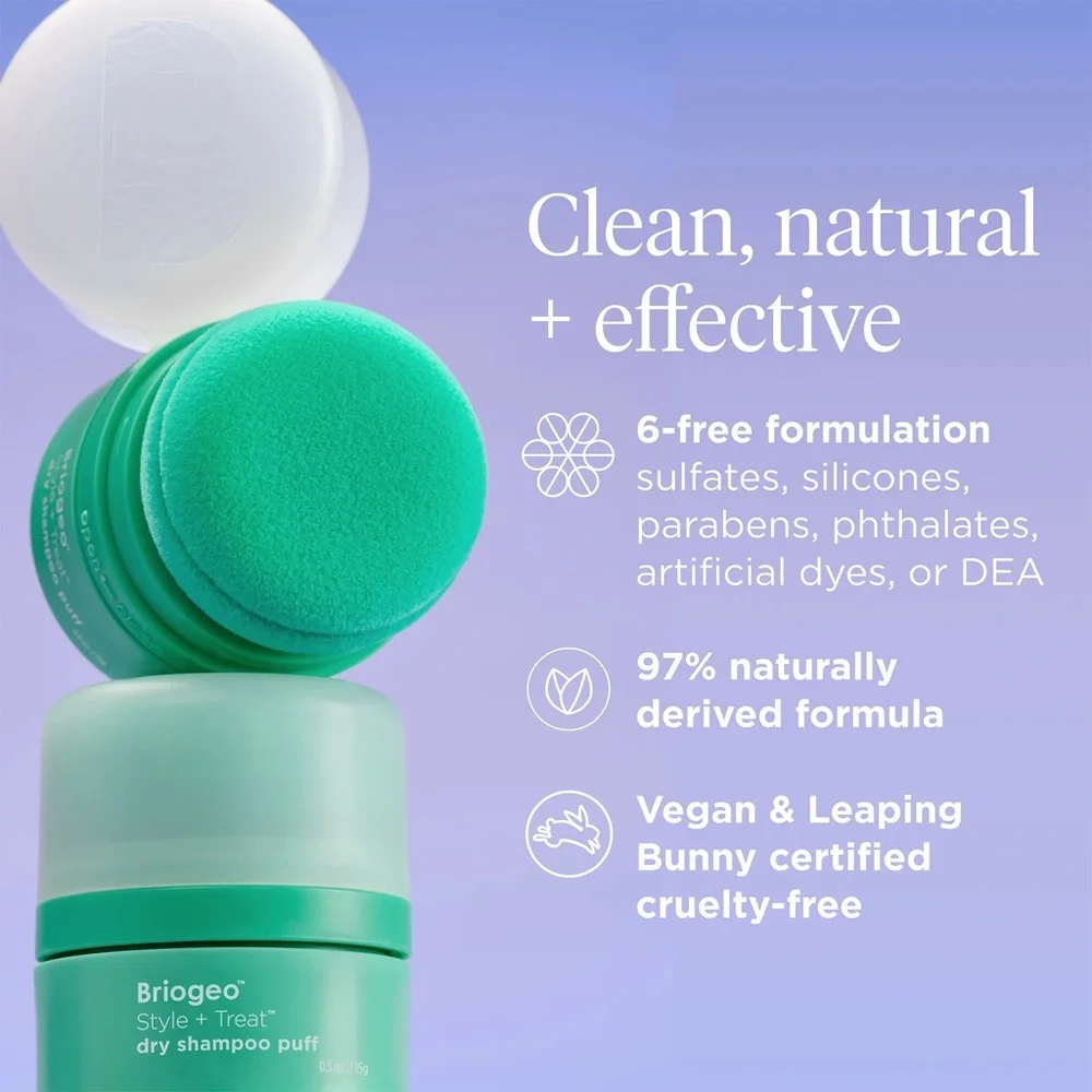 Briogeo Style + Treat Biotin Dry Shampoo Puff in Translucent